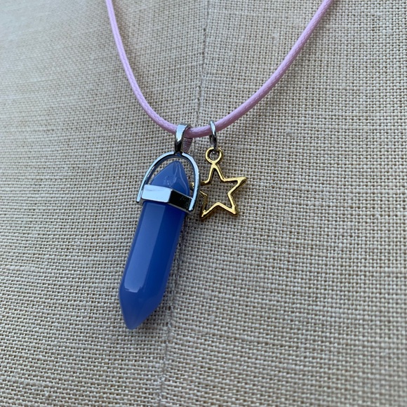 Handmade Resin Crystal Periwinkle Twinkle Little Star Amulet Necklace - Picture 6 of 10